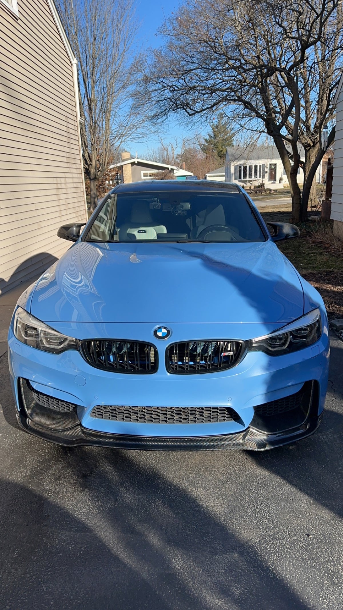 Customer's BMW F80 M3 with StackedCarbon V-Style carbon front lip