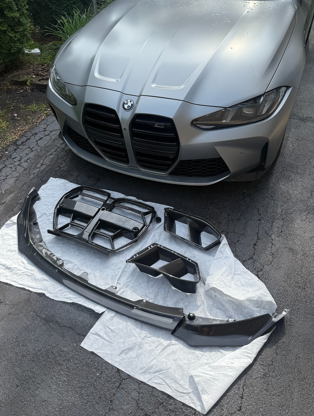 Customer's StackedCarbon carbon fiber front parts for BMW G80 M3